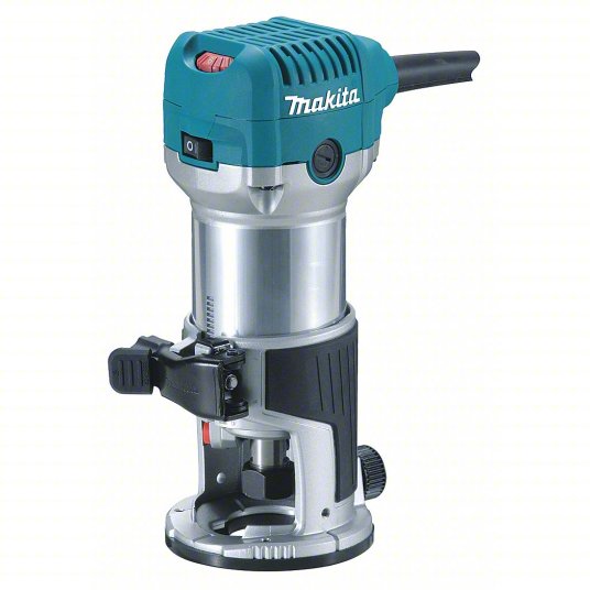 Router: Compact, Fixed Base, 1.25 hp, Variable Speed, 30,000 RPM, 1/4 in Collet, Palm Grip