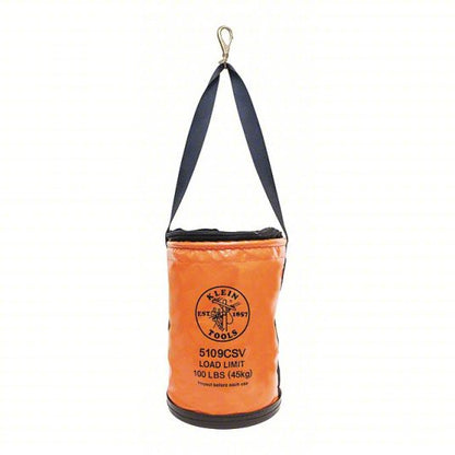 Bucket Bag: 17 in H, Orange, Canvas, 0 Pockets, Open Top, Single Handle With Snap Hook