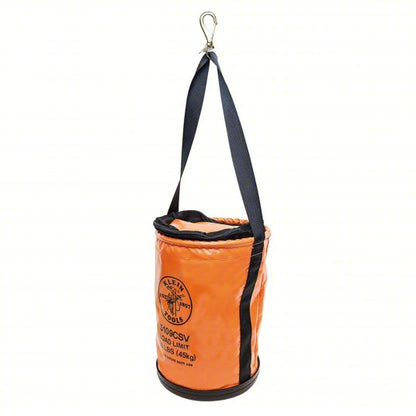 Bucket Bag: 17 in H, Orange, Canvas, 0 Pockets, Open Top, Single Handle With Snap Hook