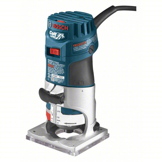 Router: Compact, Fixed Base, 1 hp, Variable Speed, 35,000 RPM, 1/4 in Collet, Palm Grip
