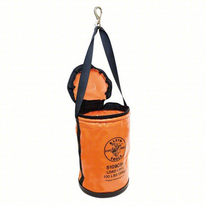 Bucket Bag: 17 in H, Orange, Canvas, 0 Pockets, Open Top, Single Handle With Snap Hook