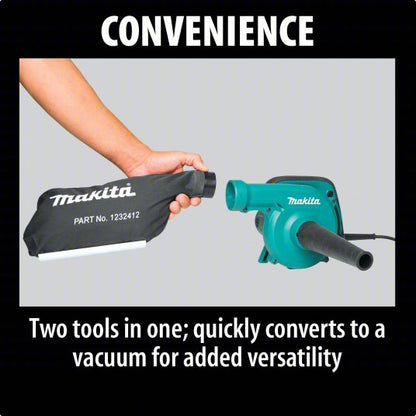 Corded Handheld Leaf Blower/Vacuum: 145 cfm Max. Air Flow, 203 mph Max. Air Speed, 1 Speeds
