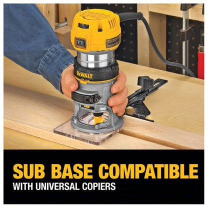 Router: Compact, Fixed and Plunge Base, 1.25 hp, Variable Speed, 27,000 RPM, 1/4 in Collet