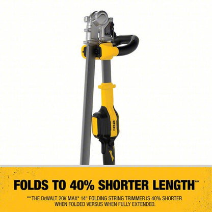 Battery-Powered String Trimmer Kit: 14 in Cutting Wd, Straight Shaft, 38 in Shaft Lg, 5.0 Ah