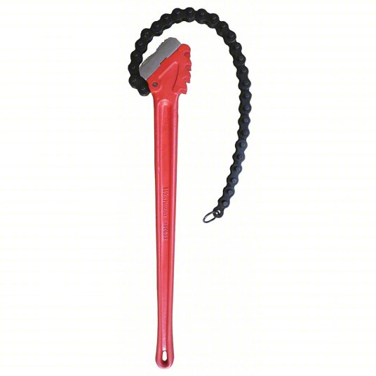 Chain Wrench Natural, For 7 1/2 in Outside Dia, 29 1/2 in Chain Lg, 36 in Handle Lg
