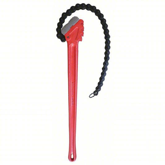Chain Wrench Natural, For 7 1/2 in Outside Dia, 29 1/2 in Chain Lg, 36 in Handle Lg
