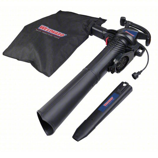 Corded Handheld Leaf Blower/Vacuum: 370 cfm Max. Air Flow, 210 mph Max. Air Speed, 2 Speeds