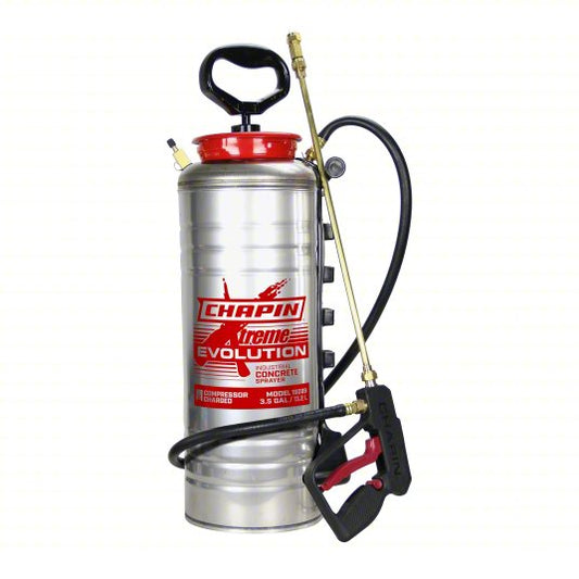 Handheld Sprayer: Spot, 3 1/2 gal Tank, Stainless Steel Tank, 25 ft Max Spray Distance