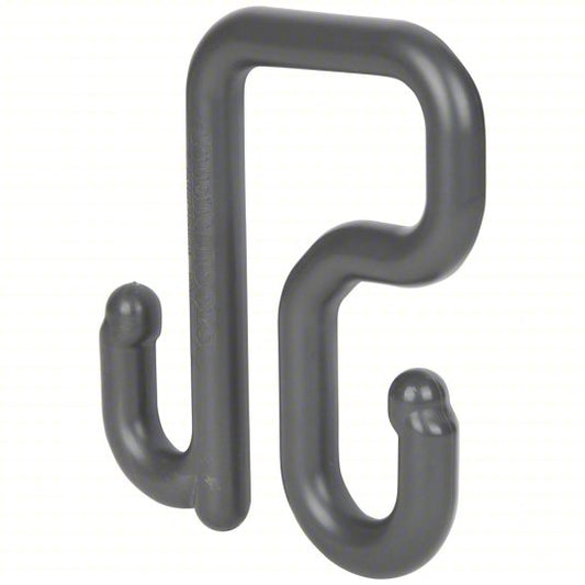 Utility Bucket S-Hook: 11/16 in W x 6 5/16 in H, Gray, Nylon
