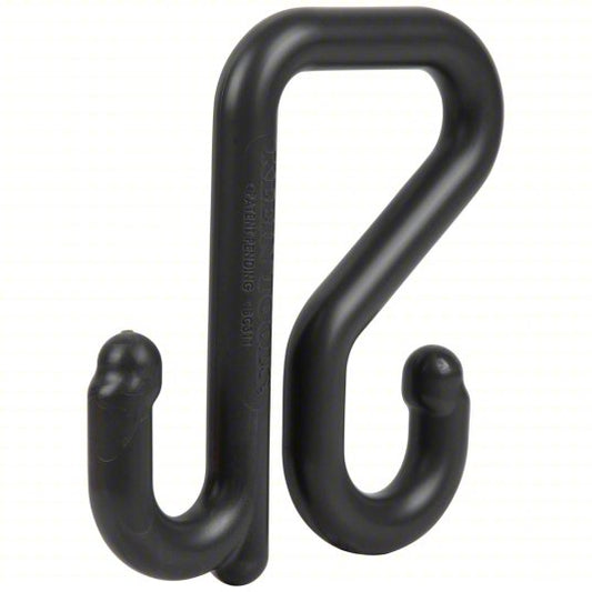 Utility Bucket S-Hook: 11/16 in W x 6 1/16 in H, Gray, Nylon