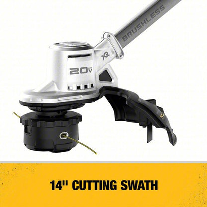 Battery-Powered String Trimmer Kit: 14 in Cutting Wd, Straight Shaft, 38 in Shaft Lg, 5.0 Ah