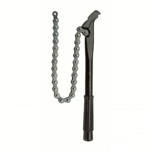 Chain Wrench Satin, For 4 in Outside Dia, 16 1/2 in Chain Lg, 16 1/2 in Handle Lg, Steel