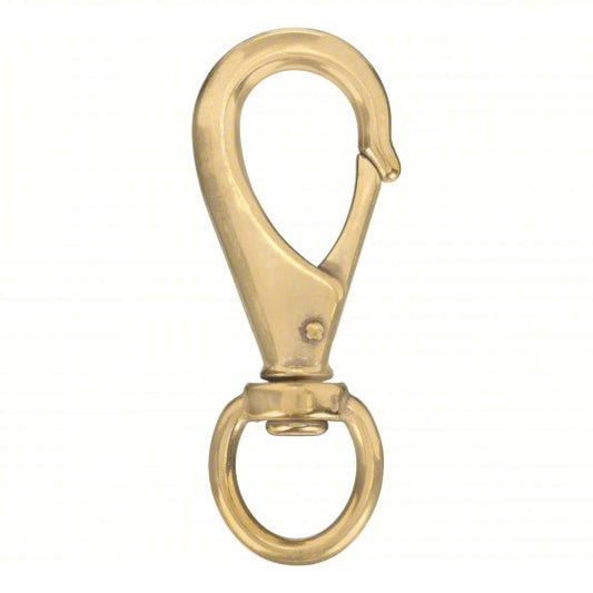 Swivel Snap Hook: 1 5/8 in W x 1/2 in H x 4 3/8 in L, Bronze, Steel