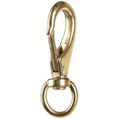 Swivel Snap Hook: 1 5/8 in W x 1/2 in H x 4 3/8 in L, Bronze, Steel