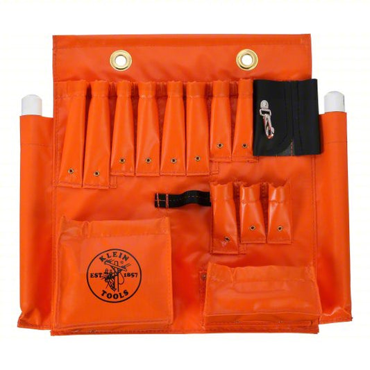 Tool Apron: 24 in W x 23 in H x 23 in L, Orange, Vinyl