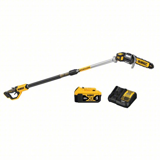Battery-Powered Pole Saw Kit: 8 in Blade Lg, 7 ft to 15 ft Reach, 4.0 Ah, 20 V