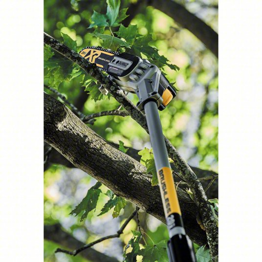 Battery-Powered Pole Saw Kit: 8 in Blade Lg, 7 ft to 15 ft Reach, 4.0 Ah, 20 V