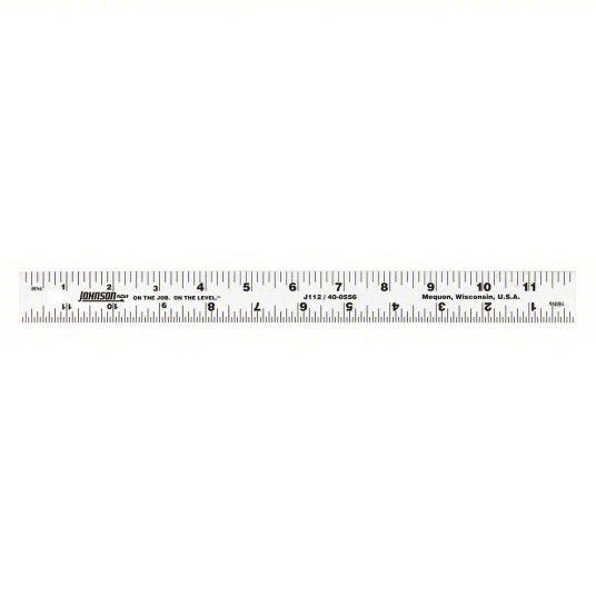 Rule: J112, 12 in, 0.06 in Thick, 1/16 in, Anodized, Black, Semi-Flex, Beveled Edge