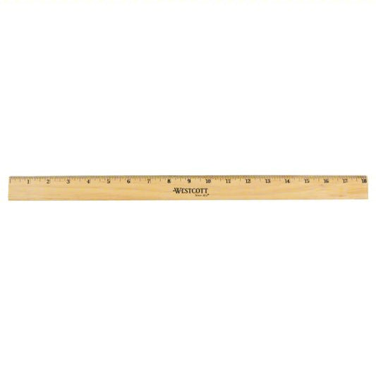 Ruler: 05018, 18 in, 0.2 in Thick, 1/16 in, Clear, Black, Rigid, Printed Graduation Mark