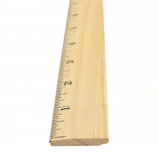 Ruler: 05018, 18 in, 0.2 in Thick, 1/16 in, Clear, Black, Rigid, Printed Graduation Mark