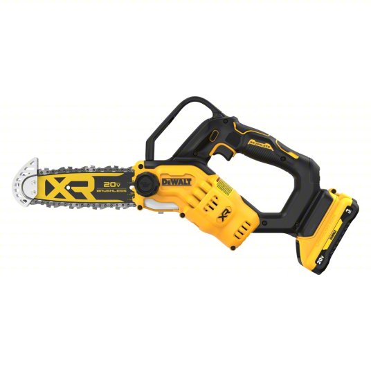 Battery-Powered Chainsaw Kit: 8 in Bar Lg, Rear Handle, Auto Chain Oiler, 20 V