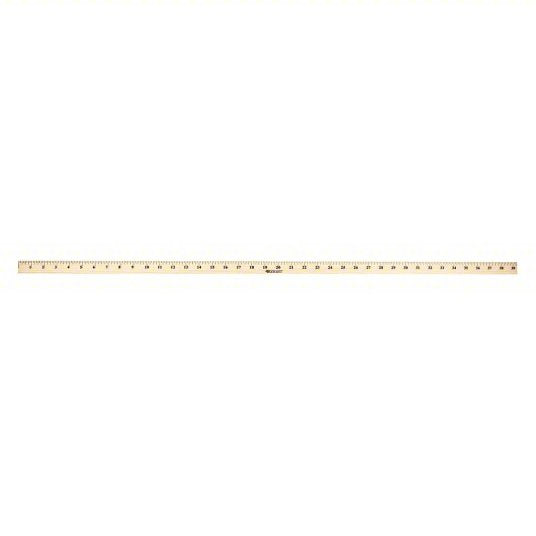 Meter Stick: 10431, 3 5/16 ft, 0.23 in Thick, 1/16 in/1 mm, Clear, Black, Rigid, Matte