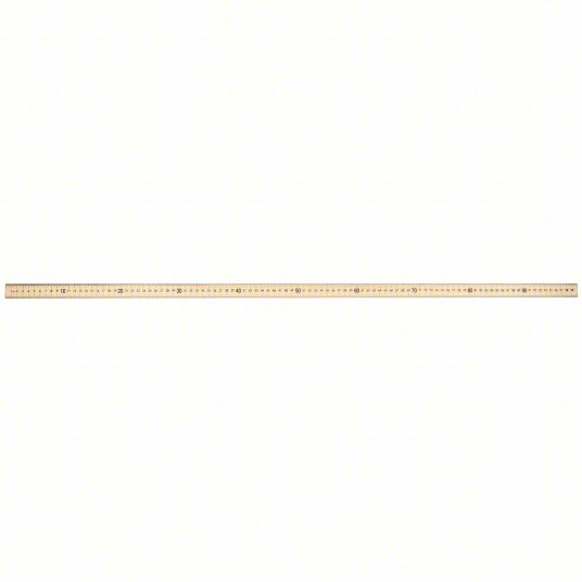 Meter Stick: 10431, 3 5/16 ft, 0.23 in Thick, 1/16 in/1 mm, Clear, Black, Rigid, Matte