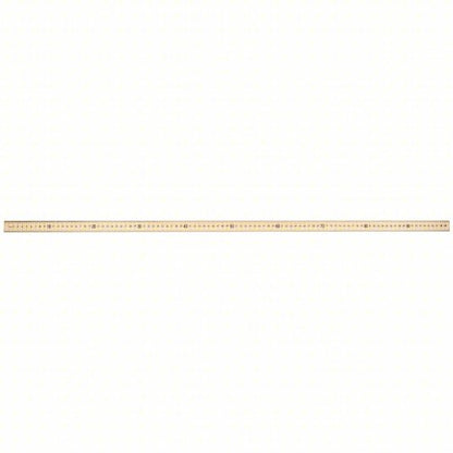 Meter Stick: 10431, 3 5/16 ft, 0.23 in Thick, 1/16 in/1 mm, Clear, Black, Rigid, Matte