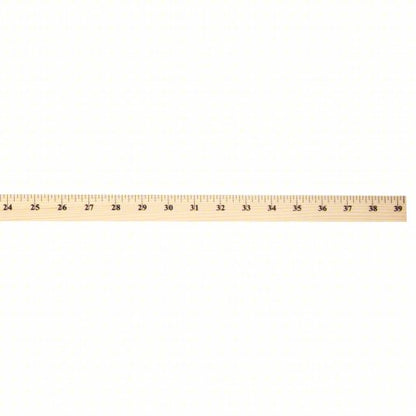 Meter Stick: 10431, 3 5/16 ft, 0.23 in Thick, 1/16 in/1 mm, Clear, Black, Rigid, Matte
