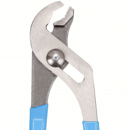 Tongue and Groove Plier: V, Groove Joint, 7/8 in Max Jaw Opening, 6 1/2 in Overall Lg, Serrated
