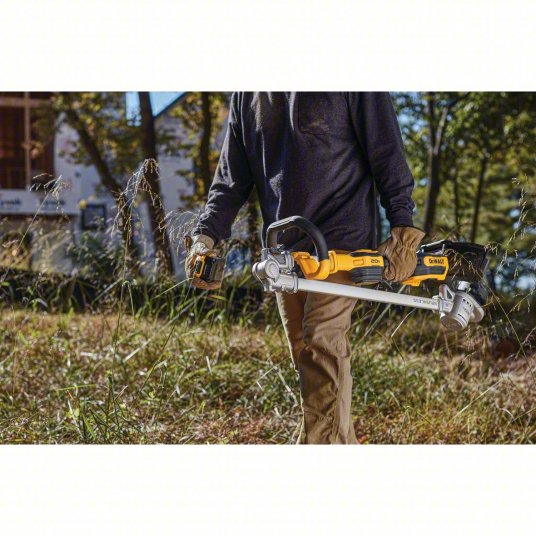 Battery-Powered String Trimmer Kit: 14 in Cutting Wd, Straight Shaft, 38 in Shaft Lg, 5.0 Ah