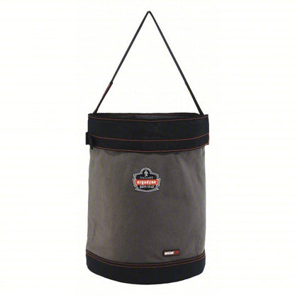 Bucket Bag: 16 in W x 20 in H x 16 in L, Gray, Canvas, 0 Pockets, Buckle