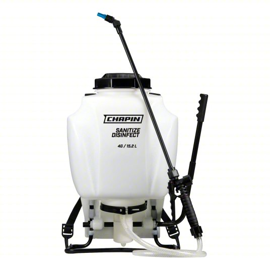 Backpack Sprayer: For Bleach and Disinfecting, Mix-in-Tank, 4 gal Tank Capacity