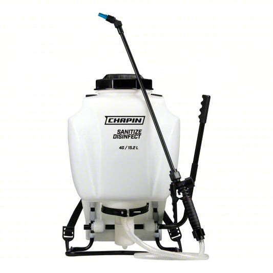 Backpack Sprayer: For Bleach and Disinfecting, Mix-in-Tank, 4 gal Tank Capacity