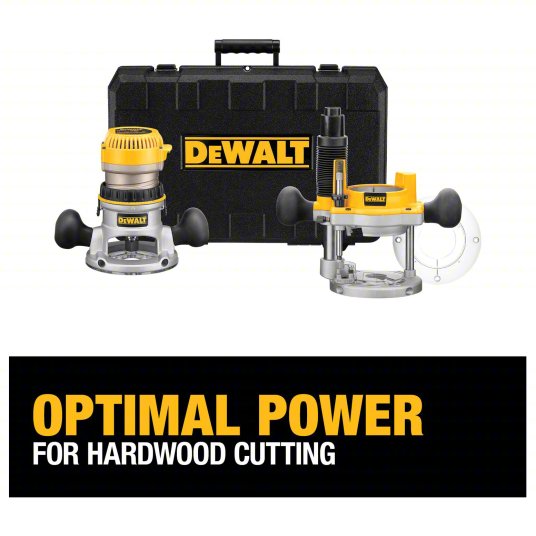 Router: Mid-Size, Fixed and Plunge Base, 1.75 hp, Fixed Speed, 24,500 RPM, Std Double Grip