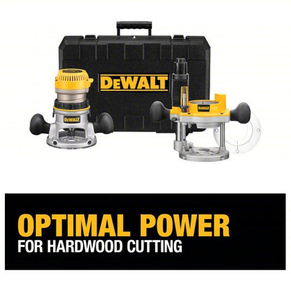 Router: Mid-Size, Fixed and Plunge Base, 1.75 hp, Fixed Speed, 24,500 RPM, Std Double Grip