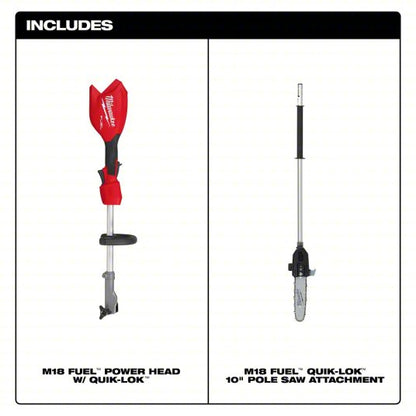 Battery-Powered Pole Saw: 10 in Blade Lg, 7 ft to 10 ft Reach, 18 V, Includes: Tool Only