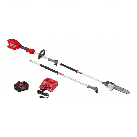 Battery-Powered Pole Saw Kit: 10 in Blade Lg, 7 ft to 10 ft Reach, 8.0 Ah, 18 V