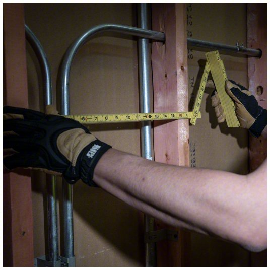 Folding Rule, Inside Reading: 910-6, 6 ft / 1.8 m, 0.28 in Thick, 1/16 in, Black/Red, 4R