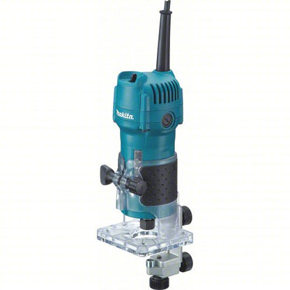 Laminate Trimmer: Compact, Fixed Base, 0.66 hp, Fixed Speed, 30,000 RPM, 1/4 in Collet