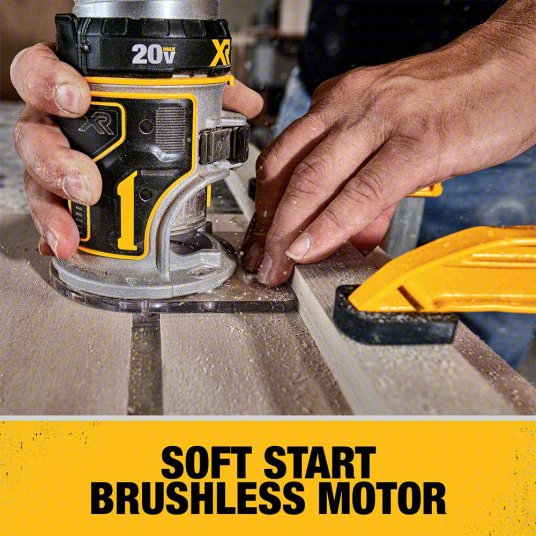 Cordless Compact Router: 20V MAX*, Bare Tool, Fixed Base, 1.25 hp, 25,500 RPM, 1/4 in Collet