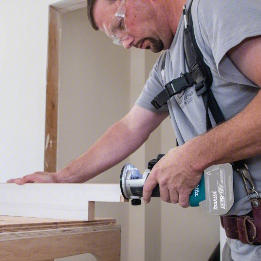 Cordless Compact Router: 18V LXT, Bare Tool, Fixed Base, 30,000 RPM, 1/4 in Collet, Palm Grip