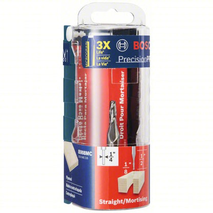 Straight Cut Profile Router Bit: Fractional Inch, Carbide Tipped, 1/8 in Cutter Dia., 2 Flutes