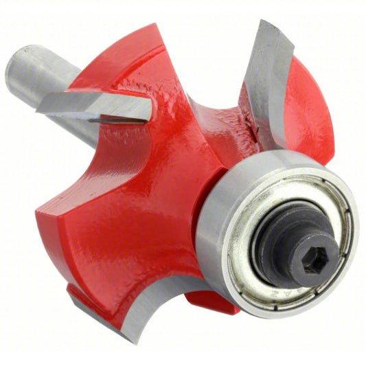 Roundover Cut Profile Router Bit: Fractional Inch, Carbide, 7/8 in Cutter Dia., 2 Flutes