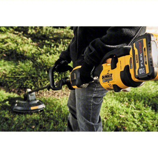 Battery-Powered String Trimmer Kit: 15 in Cutting Wd, Straight Shaft, 35 in Shaft Lg, 3.0 Ah