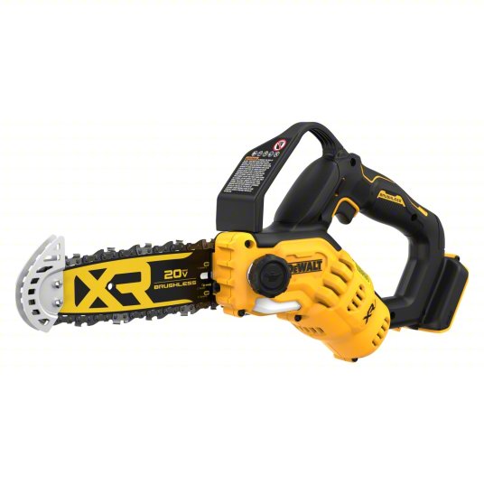 Battery-Powered Chainsaw: 8 in Bar Lg, Rear Handle, Auto Chain Oiler, 20 V, Battery-Powered
