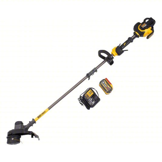 Battery-Powered String Trimmer Kit: 15 in Cutting Wd, Straight Shaft, 45 in Shaft Lg, 3.0 Ah