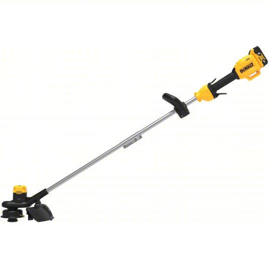 Battery-Powered String Trimmer Kit: 13 in Cutting Wd, Straight Shaft, 38 in Shaft Lg, 4.0 Ah