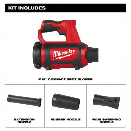 Battery-Powered Handheld Leaf Blower: M12™ REDLITHIUM™, 175 cfm Max. Air Flow, 2 Speeds