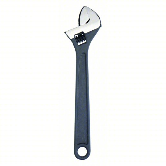WESTWARD Adjustable Wrench: Alloy Steel, Black Phosphate, 4 in Overall Lg, 1/2 in Jaw Capacity